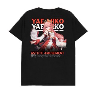 ใหม่ เสื้อยืด Yae MIKO GENSIN IMPACT | เสื้อยืด ลายการ์ตูนอนิเมะ |