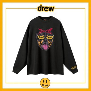 Drew HOUSE เสื้อยืดแขนยาว ทรงหลวม ลาย Justin Bieber i high street FOG สไตล์ฮิปฮอป