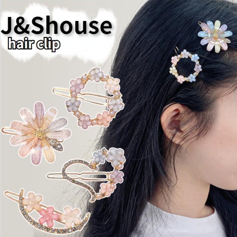 Kf517 เกาหลีสุดอลังการ graceful daisy rhinestone กิ๊บติดผมผู้หญิงอุปกรณ์เสริม