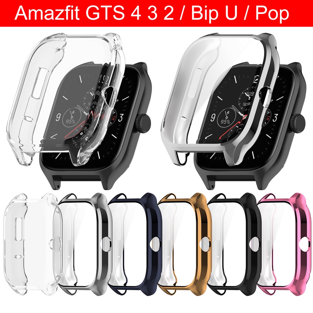 สําหรับamazfit GTS 4 3 2 2e BIp U Pop BIp Sกรณีเต็มรูปแบบTPUใสชุบ 2022 กรณีนาฬิกาสมาร์ท