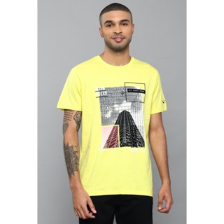 Allen Solly Yellow T Shirt เสื้อโอเวอร์ไซ เสื้อยืดน่ารักๆ เสื้อยืด cotton เสื้อคนอ้วน