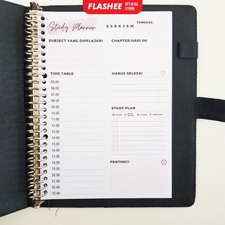Flashee หลวม Leaf Study Planner นักเรียน Study Planner B5 Binder เนื้อหา Study B5 Study Planner B5