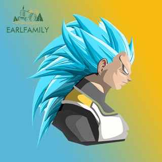 Earlfamily สติกเกอร์ ลายการ์ตูนอนิเมะ Vegeta Super Saiyan ป้องกันรอยขีดข่วน ขนาด 13 ซม. x 10.4 ซม. สําหรับติดตกแต่งรถยนต์ รถจักรยานยนต์