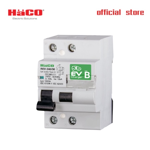 HACO RCCB TYPE B FOR EV เบรกเกอร์ป้องกันไฟดูด ชาร์จรถไฟฟ้า 1 เฟส รุ่น REV-240/30 – โปรปัง