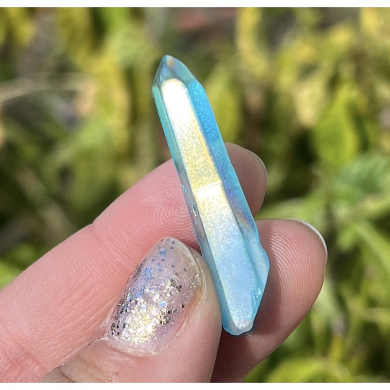 Aqua Aura Quartz Crystal Point (~1
