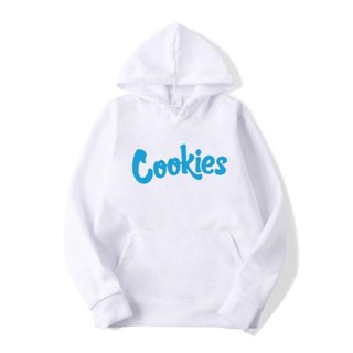 Cookies Hoodie เสื้อกันหนาวมีฮูดลาย Cookies สีขาว