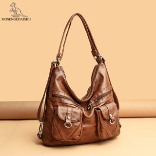 Vintage Women Shoulder Bags Designer Brand Handbag Genuine Leather Travel Bags Lady Large Capacity Casual Tote Bag Bolso