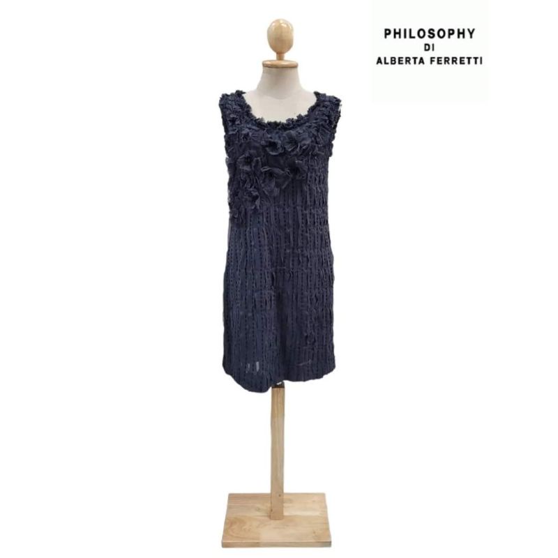 PHILOSOPHY DI ALBERTA FERRETTI SILK FLOWER APPLIQUE DRESS