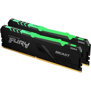 16GB (8GBx2) DDR4/2666MHz RAM (แรมพีซี) KINGSTON FURY BEAST DDR4 RGB (KF426C16BBAK2/16)