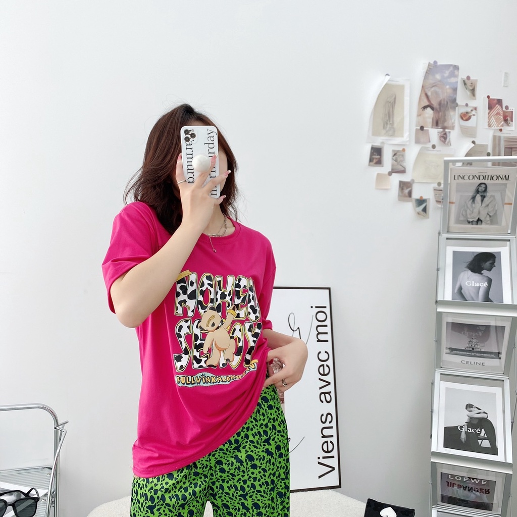 S22 ชุดเซ็ตน้องหมี เสื้อสีบานเย็น