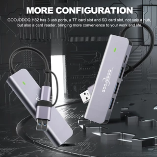 GOOJODOQ 5-in-1 5 Port USB 3.1 Type-C High Speed USB C HUB with 3.0 2.0 5Gbps TF SD Reader Card Slot PD for MacBook Pro Air USB C Splitter