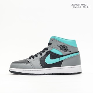 ！- Nike Air Jordan 1 MidDark TealAJ1 รองเท้าวิ่งสบายจริงรับประกันคุณภาพฤดูใบไม้ผลิ003