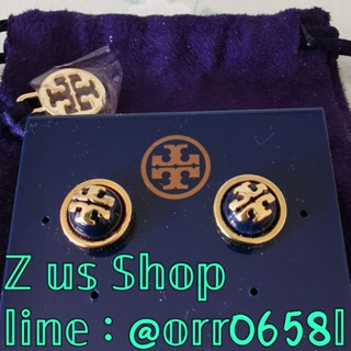 พร้อมส่ง​ TORY BURCH MELODIE STUD EARRINGS/navy.