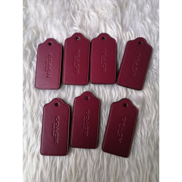 🇺🇲🇺🇲 แท๊ค Size XL สีแดงม่วง Red Purple Coach Tag ป้ายแท๊คห้อยกระเป๋า Coach Vintage Hangtag Keyring B