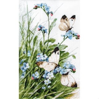 LETI-939 Butterflies and Bluebird Flowers ชุดปักครอสติชลิขสิทธิ์แท้ ครอสติชไม่พิมพ์ลาย แบรนด์ Letistitch