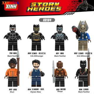 T8 ฟิกเกอร์ Black Panther Erik Killmonger Okoye Building Blocks Avengers DC ของเล่นสําหรับเด็ก