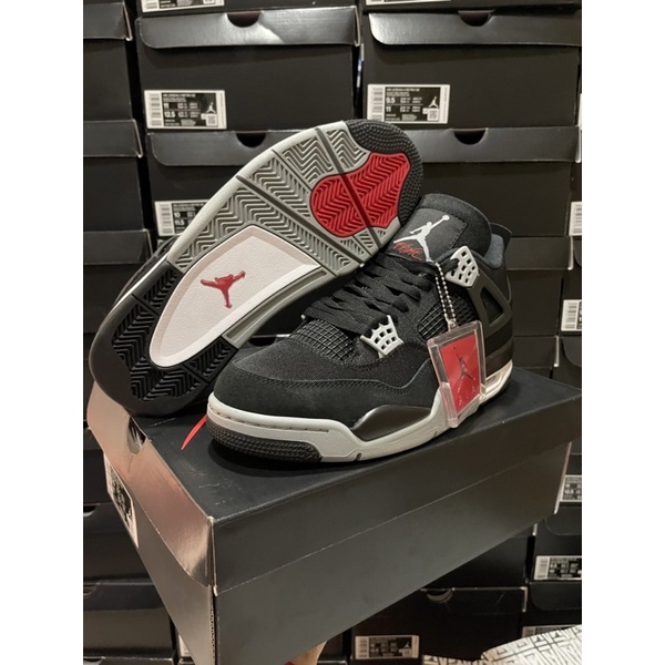 [ พร้อมส่ง ] Air Jordan 4 Black Canvas Size 40 - 47 [ H12 ]
