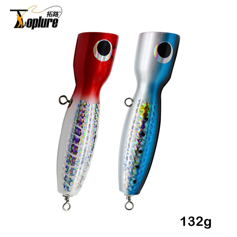 Tl 132g Topwater ไม้ Popper Stickbait พื้นผิว Popping Lure เรือทะเลลึกเหยื่อตกปลาเกมใหญ่น้ําเค็ม GT Tuna Lure