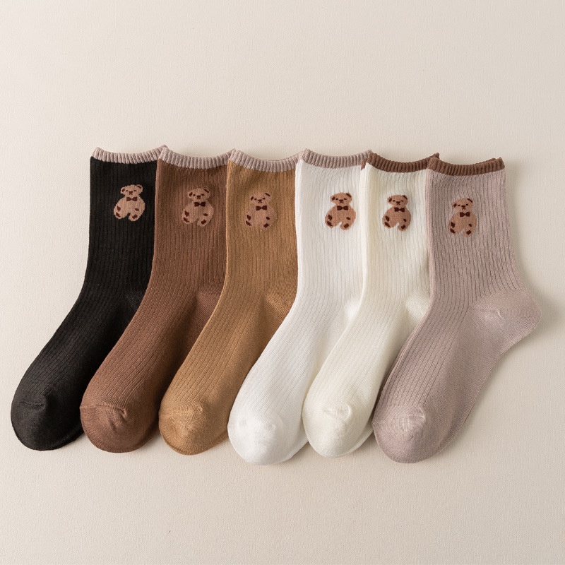 😺 พร้อมส่ง✔️ ถุงเท้าข้อยาว ถุงเท้าผู้หญิง ลายการ์ตูน เนื้อผ้านุ่ม ระบายอากาศดี 😺