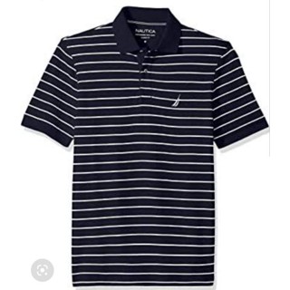 Nautica mens Classic Fit Short Sleeve Striped Polo Shirt Polo Shirt