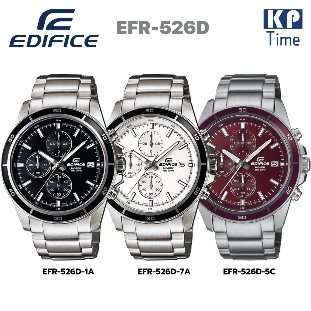 Casio Edifice นาฬิกาข้อมือผู้ชาย สายสแตนเลส รุ่น EFR-526D ของแท้ประกันศูนย์ CMG