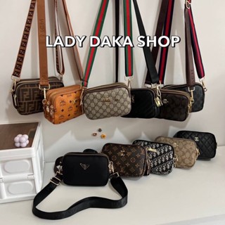 🧡LADY DAKA SHOP🧡 พร้อมส่ง 📌กระเป๋าสะพายไหล่ Prada ลายแบร์นด