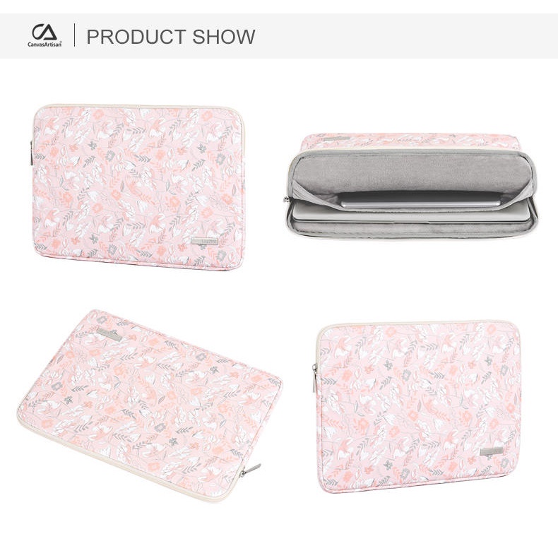 vfk_yomxw4CanvasArtisan Pink Floral Pattern Laptop Sleeve Bag Set Waterproof Leather Cover Case for Matebook Air Pro Tab #8