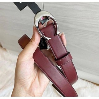 พร้อมส่ง แท้ 🇺🇸💯% New Coach เข็มขัดผู้หญิง เส้นเล็ก size L &amp; XL COACH F83960 SIGNATURE BUCKLE BELT, 25MM (SVL3UL)