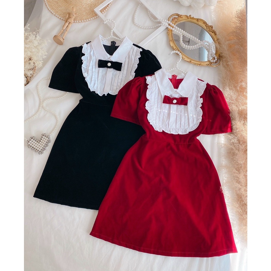 เดรสเลดี้แขนพัฟ LY alohashop91