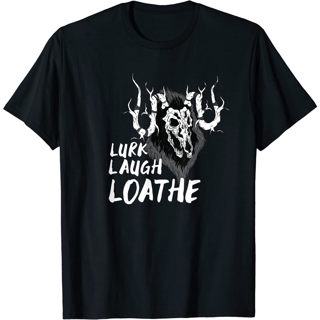 เสื้อยืดผ้าฝ้ายผู้ชายแฟชั่นใหม่ล่าสุด Wendigo Lurk Laugh Loathe เสื้อยืด