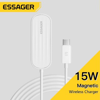 ESSAGER อุปกรณ์ชาร์จแม่เหล็กไร้สาย 15W Qi ขนาดเล็ก สําหรับ iP 14 13 12 Pro Max