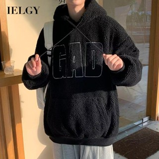 Ielgy เสื้อกันหนาว ผ้าฟลีซ แบบหนา สไตล์ตะวันตก สําหรับผู้ชาย