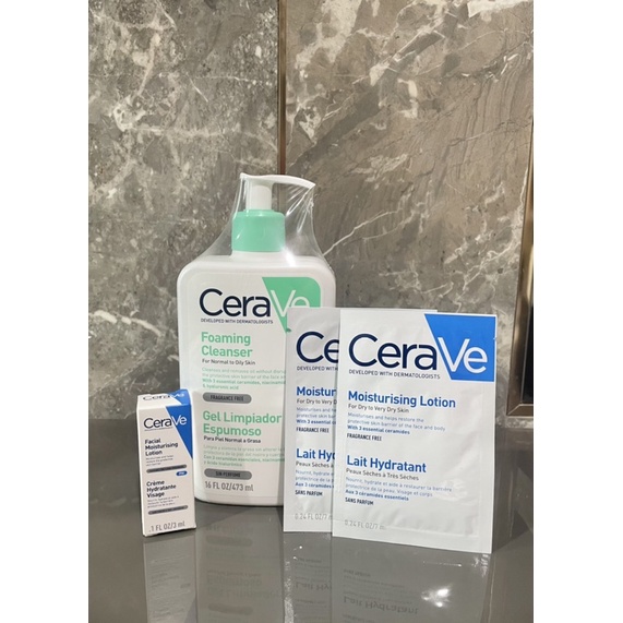 Cerave Foaming Cleanser เซราวี โฟมทำความสะอาด 473 ml. (ฟรี 3 ชิ้น)