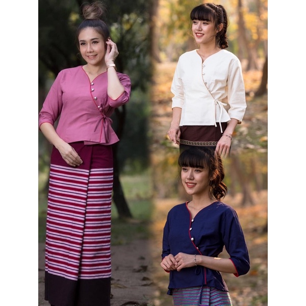 เสื้อผ้าฝ้ายชินมัยป้ายข้าง งานผูกข้าง