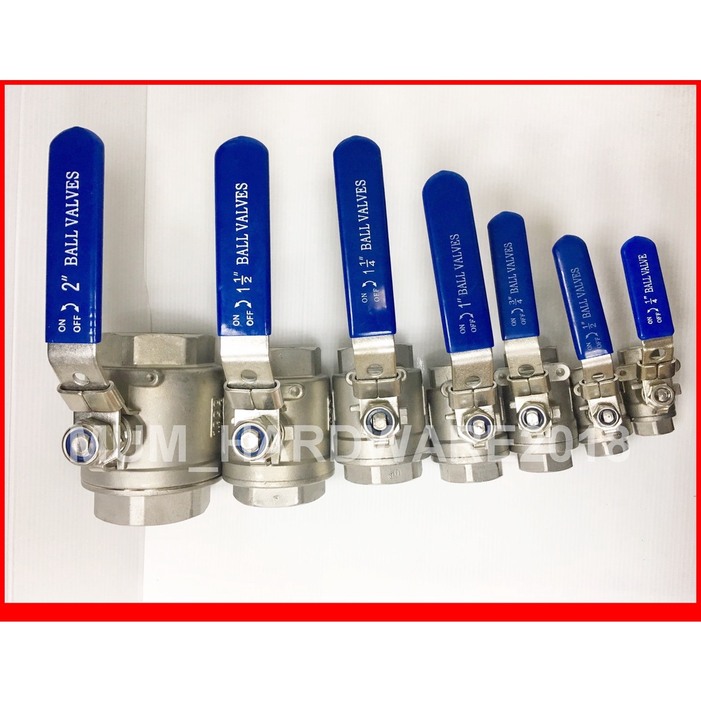 บอลวาล์ว สแตนเลส SUS316 ball valve stainless #316 (2PC รูเต็ม ) ขนาด 1/4 นิ้ว - 1-1/2 นิ้ว