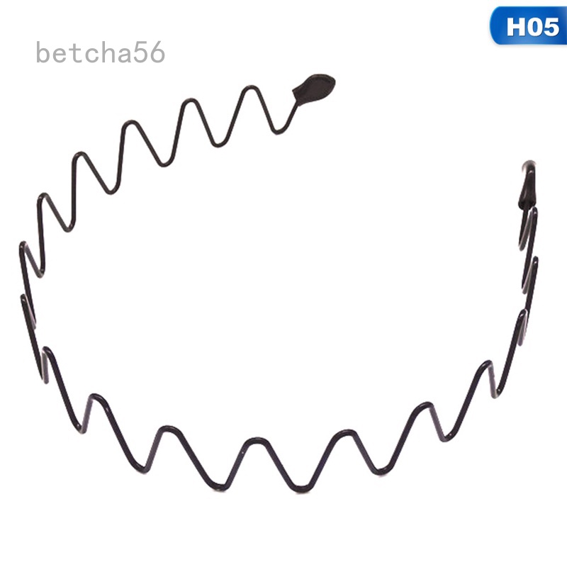 Myfriend Newonehouse บุรุษผู้หญิง Unisex สีดําหยักผมหัว Hoop กีฬาแถบคาดศีรษะ Hairband