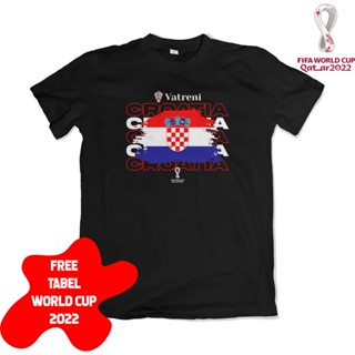 เสื้อยืดคอกลมเสื้อยืด พิมพ์ลาย World Cup 2022 Croatia Vatreni Croasia World Cup 1353S-4XL