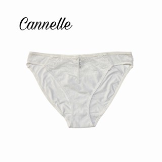 Cannelle Lingerie Panty bikini กางเกงชั้นในทรงบิกินี่สีขาวโบว์เล็ก ลูกไม้ ด้านหลังผ้าลื่นใส่สบาย Size M/L/XL