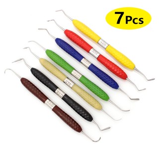 new 7 Pieces/Set Dental Resin Filled Handle Restorative Equipment Aesthetic Restoration Tool Kit