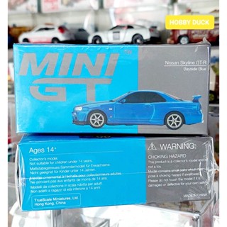 MN Diecast Mini GT Scale 1/64 No.341 Nissan Skyline GT-R R34 V-Spec II Bayside Blue โมเดลรถนิสสัน สกายไลน์ ใหม่พร้อมส่ง