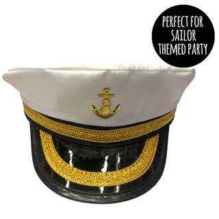 หมวกกัปตัน CAPTION HAT for Sailor Nautical Theme Party