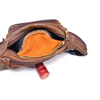 EASYANT Men Leather Retro Waist Bag Fashion Fanny Pack  Belt Cellphone Purse for Male Travel Pouchl