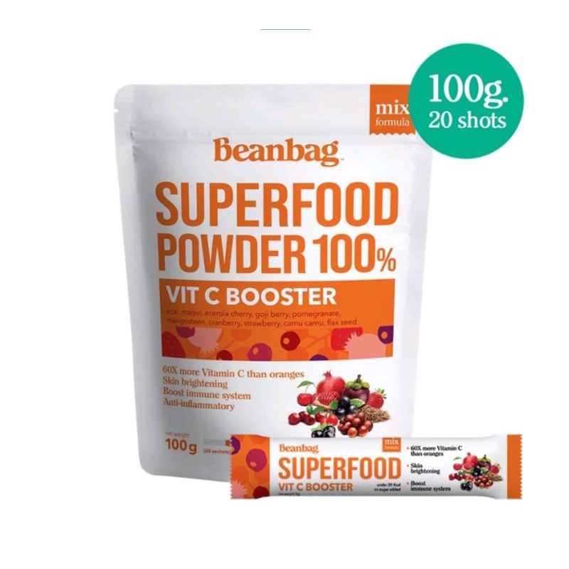 Beanbag VIT C BOOSTER Organic Superfood 100% ผงวิตามินซี บูสเตอร์ ออร์แกนิค 🇺🇲 แท้💯%
