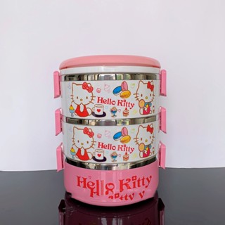 Superhomeshop ปิ่นโตเก็บอุณภูมิ กล่องใส่อาหาร ปิ่นโตที่ใส่อาหาร ลายการ์ตูนสีชมพู  รุ่น lunchbox-31Oct-J1
