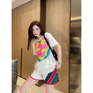 🌟STF_SHOP🌟 เสื้อยืด แขนสั้น คอกลม งานผ้าคอตตอน100% สกรีนหน้าหัวใจ💙 ผ้าคอตตอน พิมพ์ลาย งานunisex G