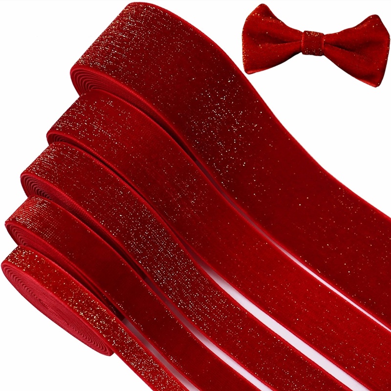 ริบบิ้นกํามะหยี่ สีแดง 6 มม.-38 มม. สําหรับห่อช่อดอกไม้ ของขวัญ แฮนด์เมด ตกแต่งบ้าน ปาร์ตี้คริสต์มาส DIY