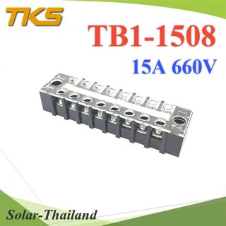 เทอร์มินอลบล็อก TB1-1508 แผงต่อสายไฟ ขนาด 15A 660V แบบ 8 ช่อง รุ่น TB1-1508