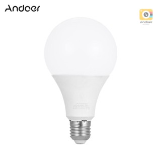 Andoer E27 30W หลอดไฟ LED ประหยัดพลังงาน 5500K แสงสีขาวอ่อน สําหรับสตูดิโอถ่ายภาพ วิดีโอ บ้าน เชิงพาณิชย์