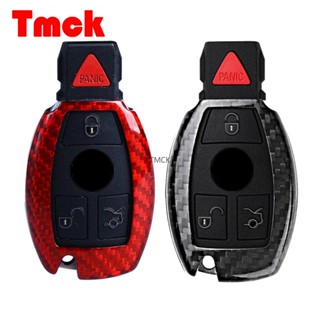 For Mercedes Benz A B C E CLA GLC GLA GLE Class W212 W213 W204 W205 C63 E63 AMG Real Carbon Fiber Car Key Case Shell Cov