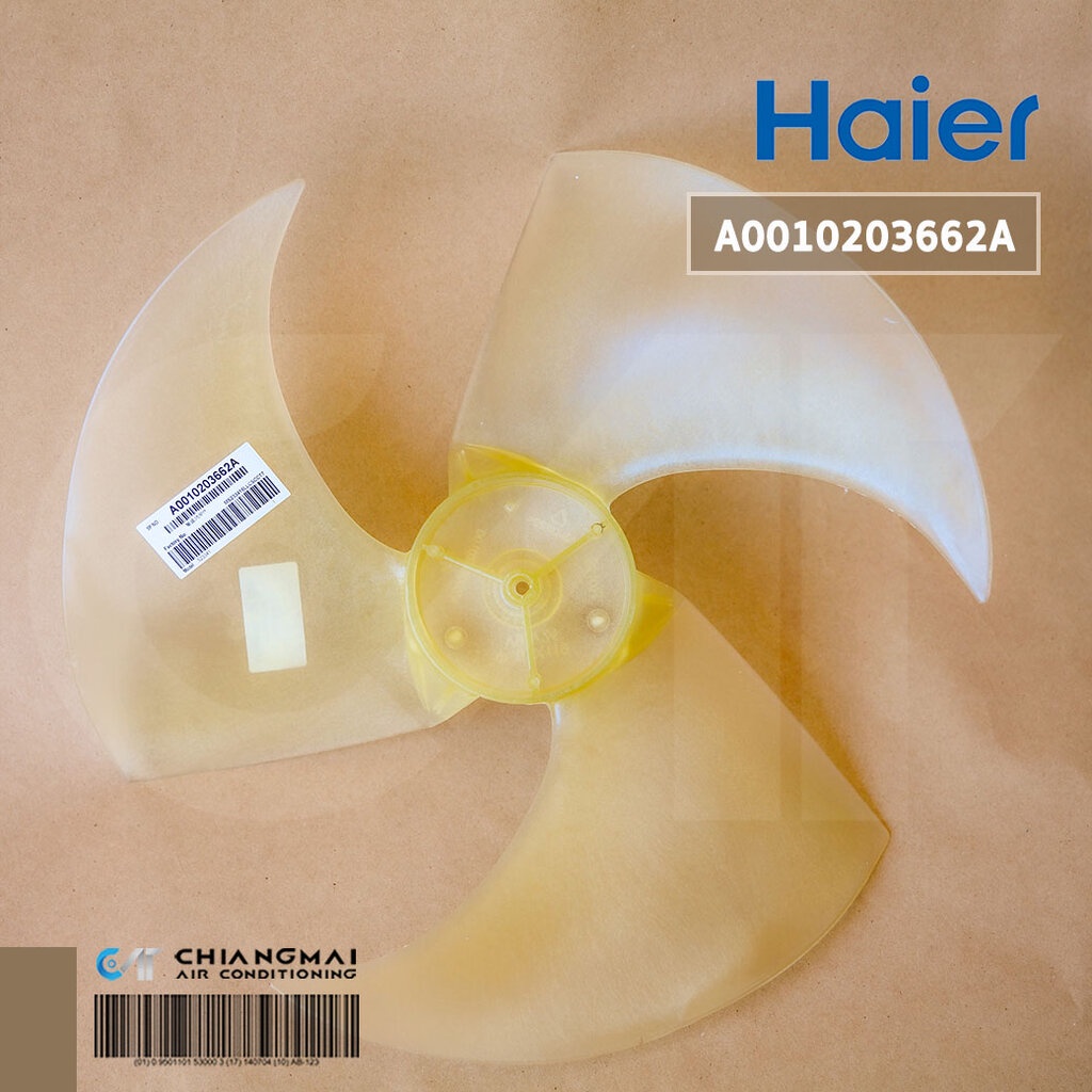 A0010203662A ใบพัดลมแอร์ Haier ใบพัดลมคอยล์ร้อนแอร์ ไฮเออร์ รุ่น HSU-13VEK03T, HSU-10VEK03T อะไหล่แอ